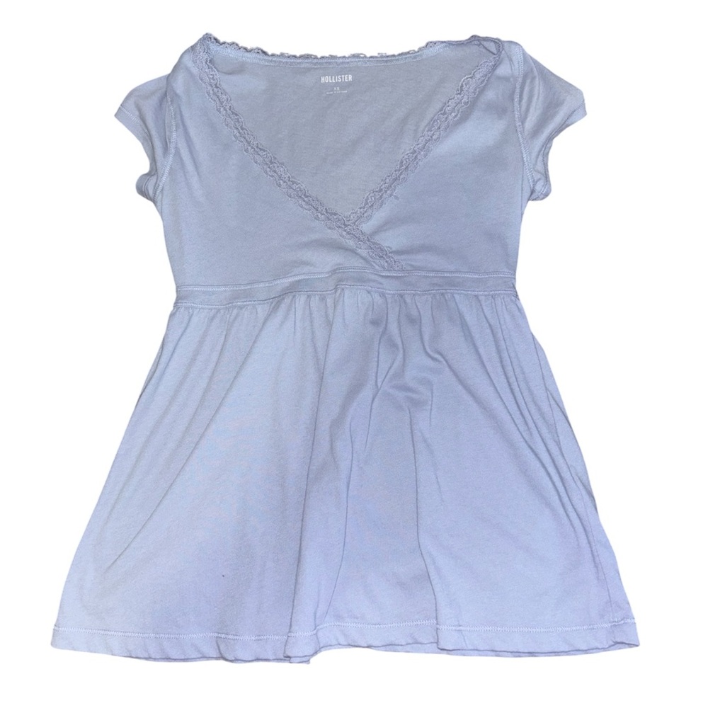 blue hollister babydoll top